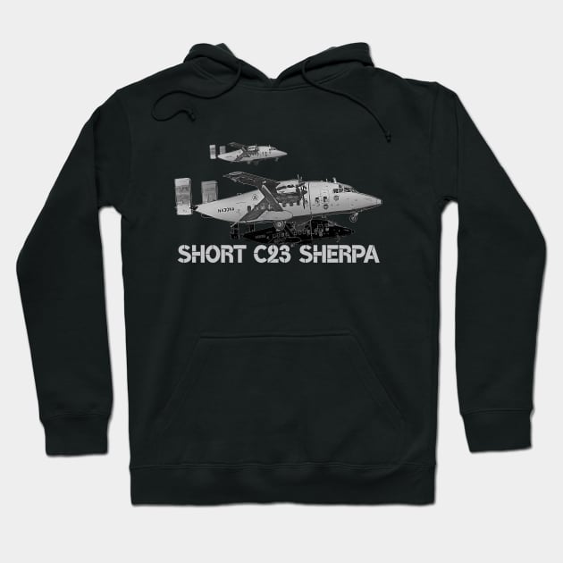 Short C23 Sherpa aircraft Hoodie by aeroloversclothing